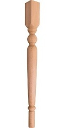Antická dřevěná stolová noha z masivního dřeva